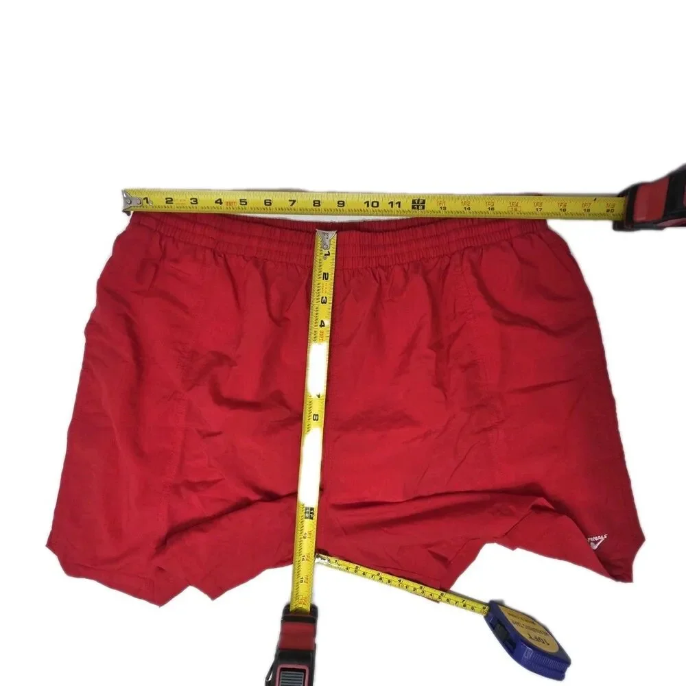 TYR The Finals Men's XXL Swim Trunks Mesh Lining Pockets Drawstring NWOT Red